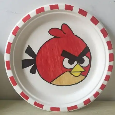 盘子画纸盘黑白简笔画临摹盘子盘子画手绘盘子画盘子画不一样的纸盘子