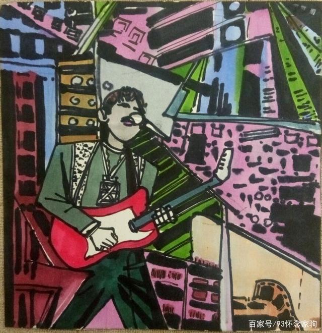 一组关于黄家驹的马克笔漫画,来看看画得如何!