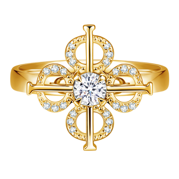 莱绅通灵(leysen1855)通灵珠宝 18k金钻石戒指 fine系列送女友戒指 18