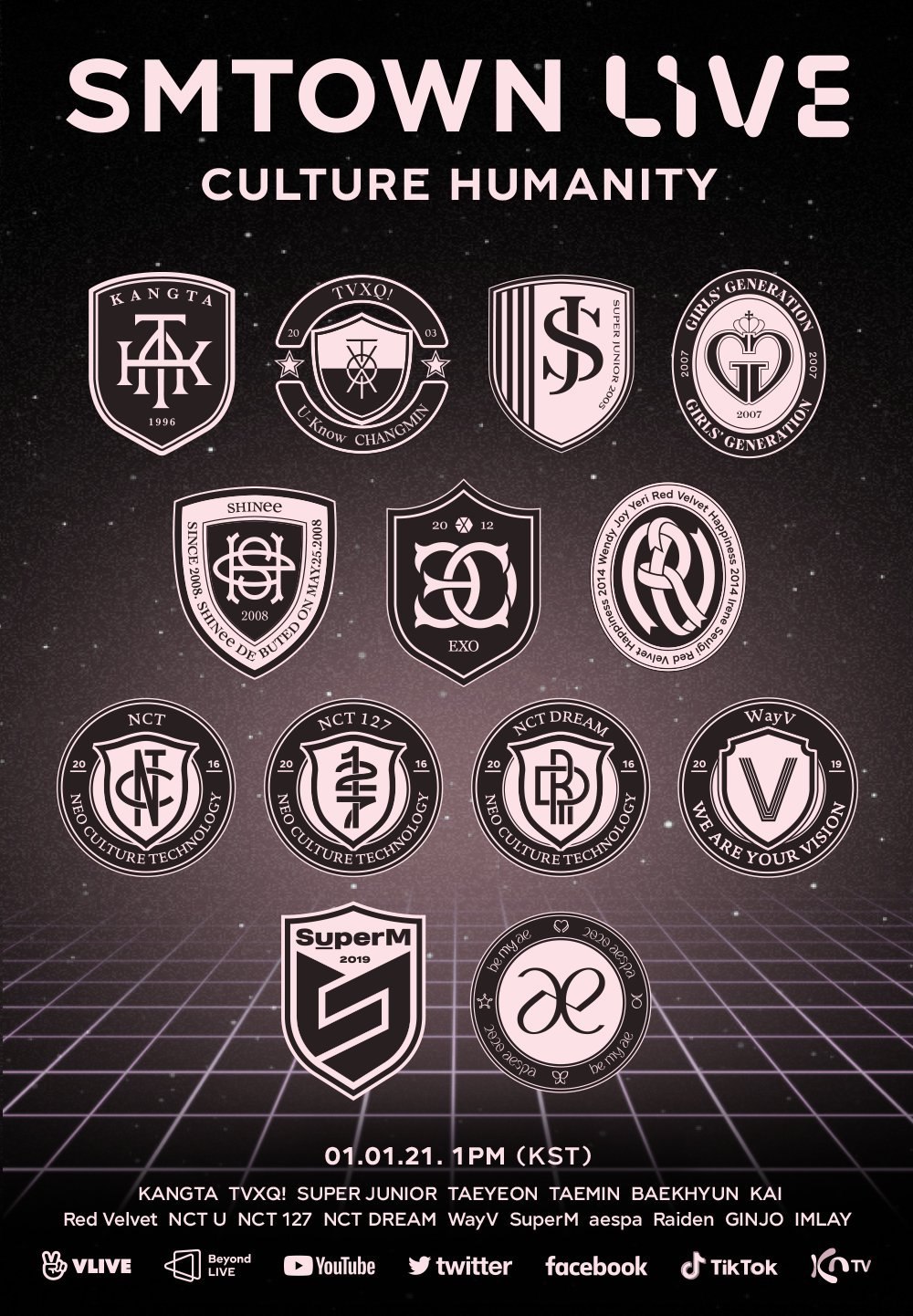 red velvet→aespa,"smtown live"演唱会,1月1日全球免费转播
