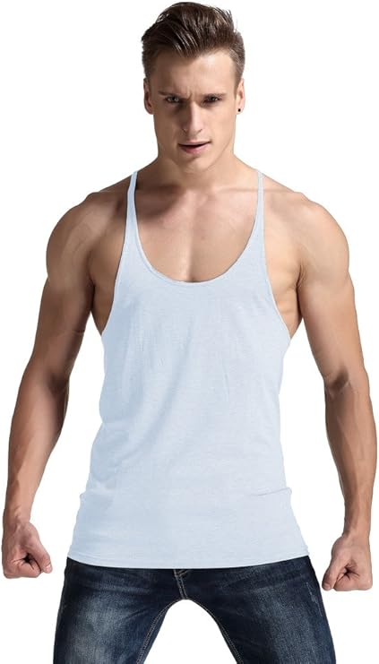 yaker 男士健身房背心背心*紧身吊带无袖肌肉衬衫