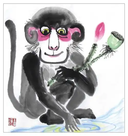 水墨画·猴
