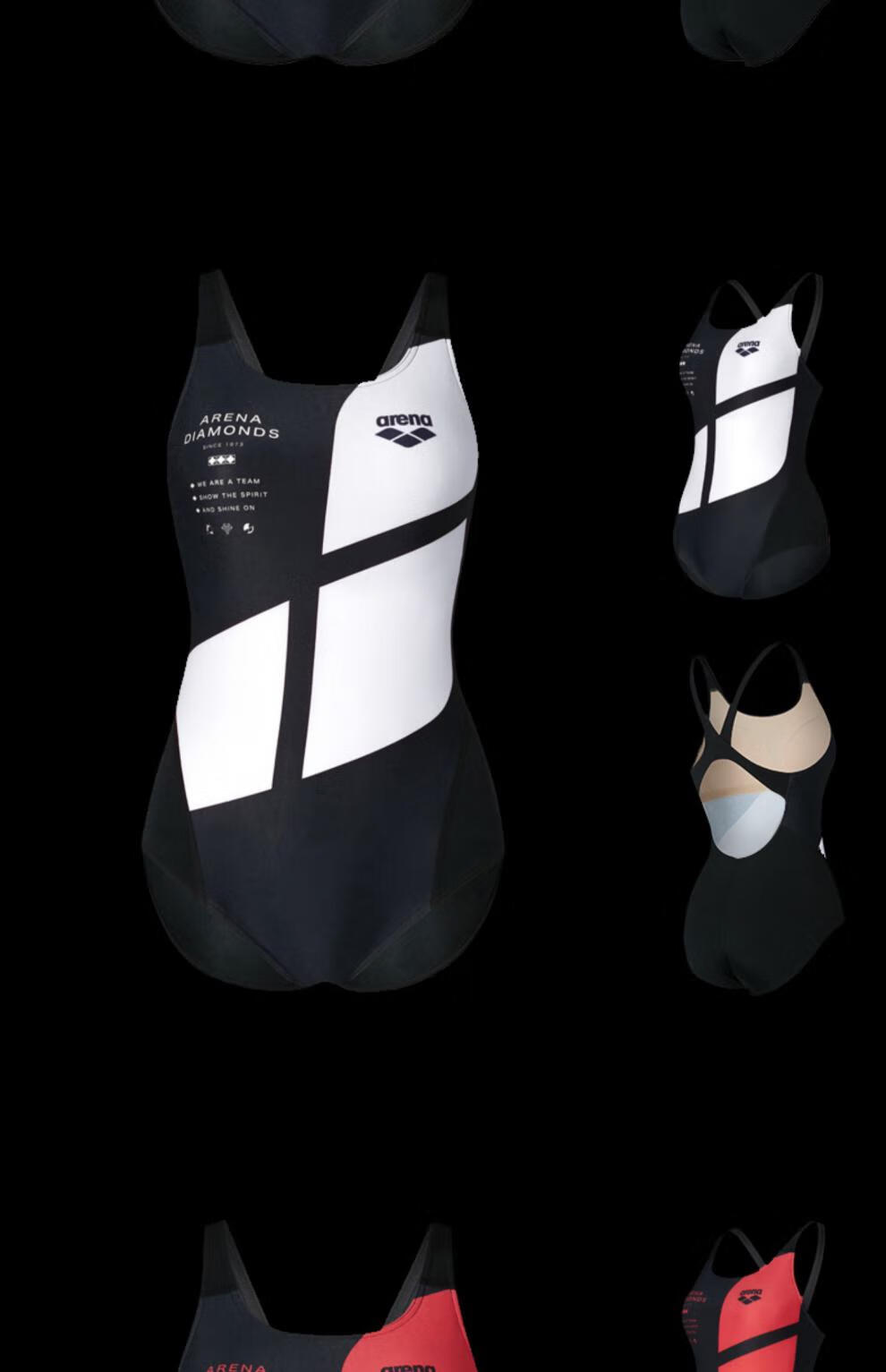 arena阿瑞娜女士2022新款连体三角泳衣运动训练抗氯露背抗氯游泳衣遮