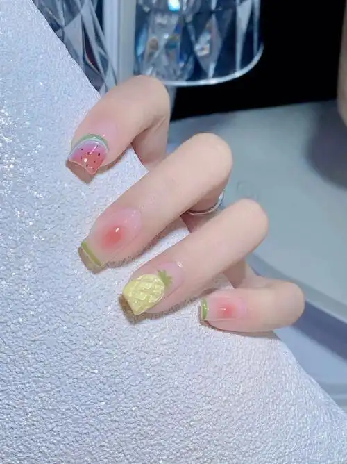 夏日清新西瓜凤梨美甲