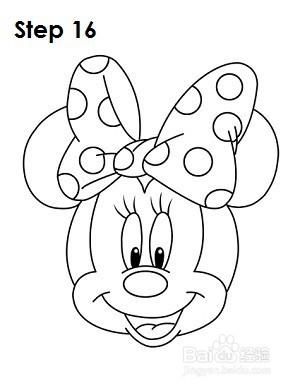 儿童学画米妮简笔画步骤教程蝴蝶结简笔画怎么画简笔画米妮卡通篇15