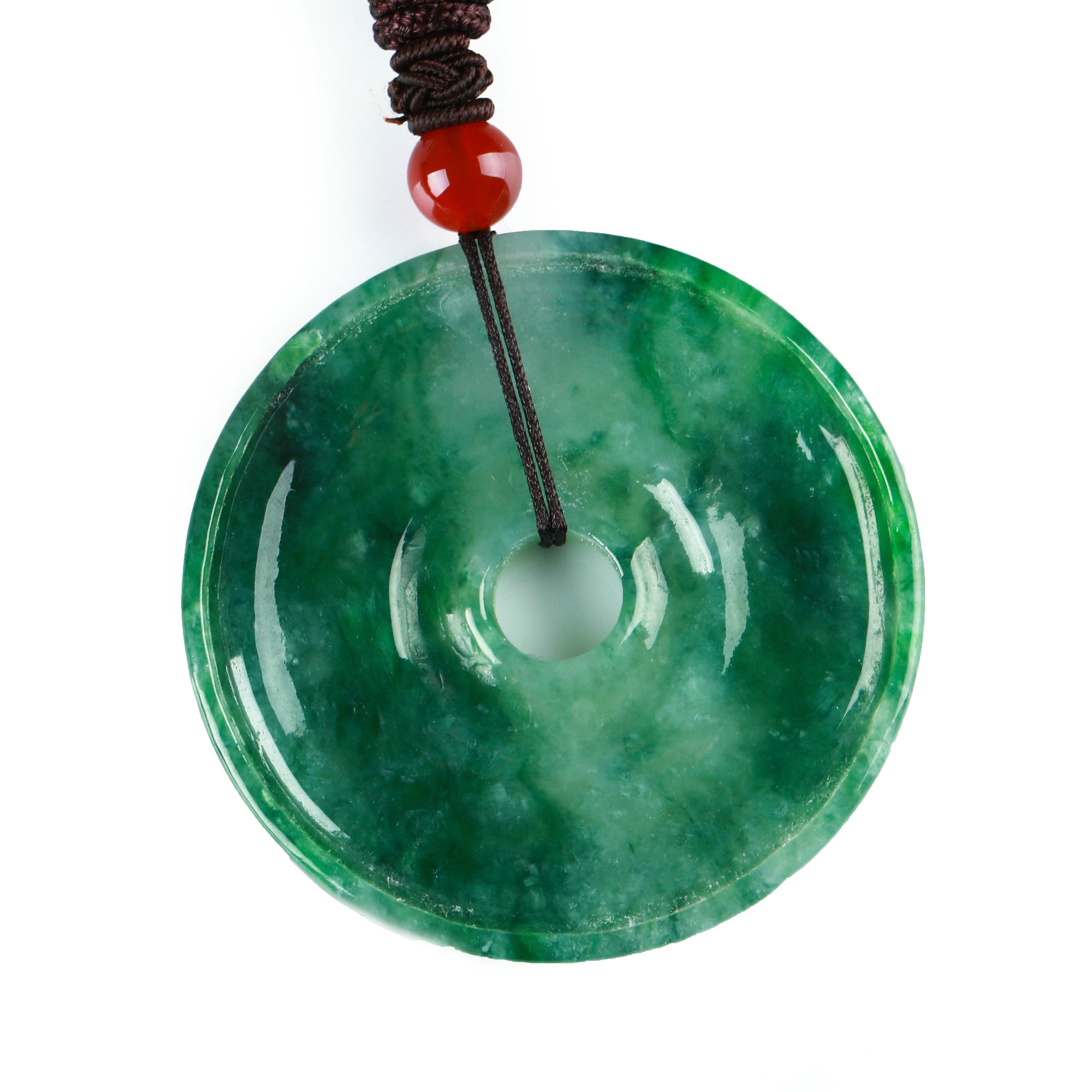 老坑翡翠平平安安扣吊坠 31.30g(含绳重)