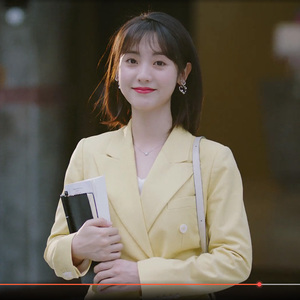 我的小确幸从容邢菲同款黄色西服套装时尚百搭简约休闲女私人定制