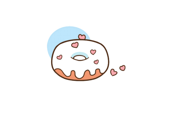 甜甜圈简笔画画法图解