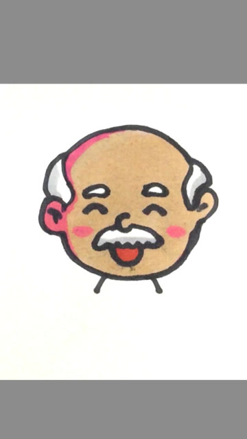 老爷爷头像简笔画白胡子白头发特点画出来