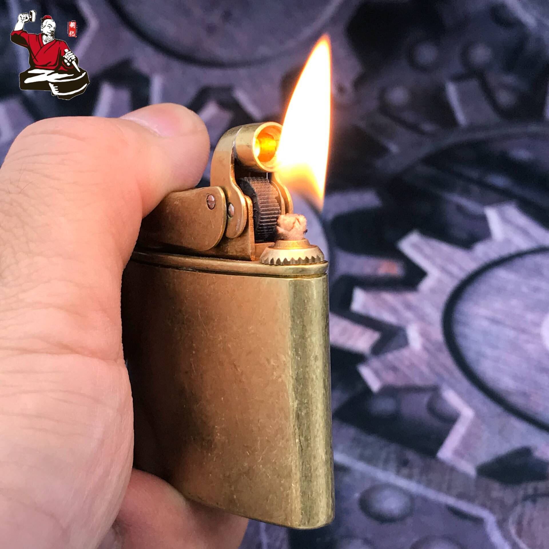 煤油打火机 纯铜 古董_复古老式磕头煤油打火机纯铜男士个性半自动抬