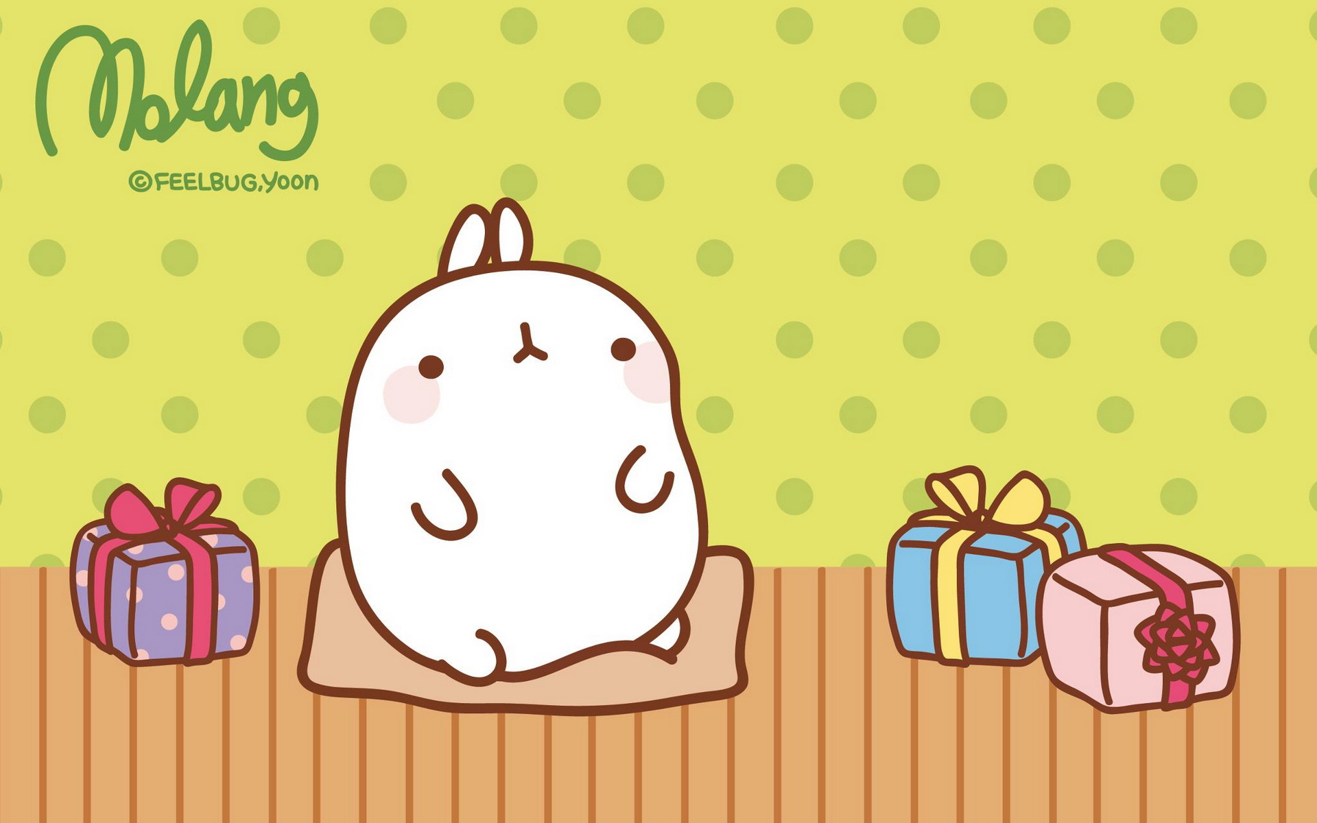 韩国可爱胖乎乎卡通兔子高清桌面壁纸