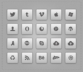 白色简约手机方形桌面图标