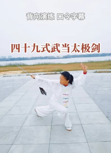 四十九式武当太极剑(背向演练 口令字幕)