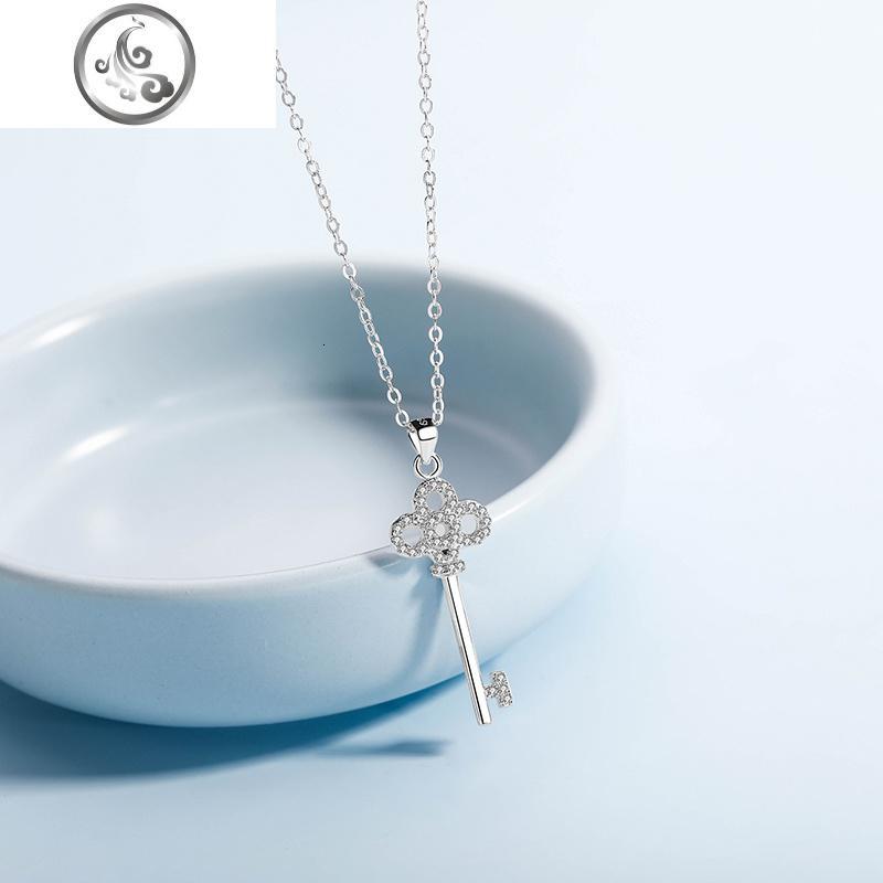 925纯银钥匙项链吊坠女士韩版潮网红气质小众设计简约饰品锁骨链jimi