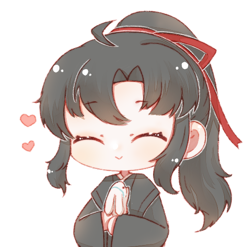 小羡抱兔叽-小动图_魔道祖师忘羡魏无羡q版墨香铜臭绘画作品