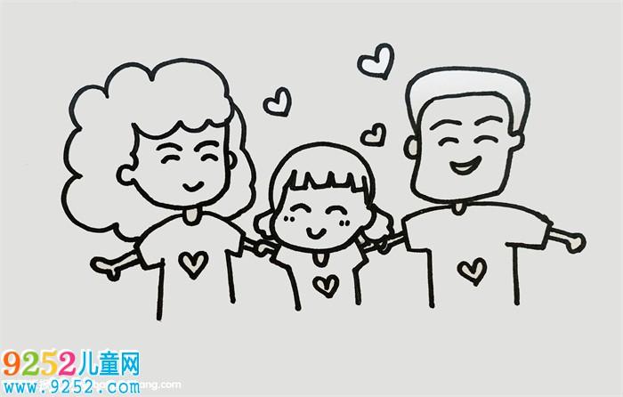 简易画一家三口怎么画 家庭人物简笔画