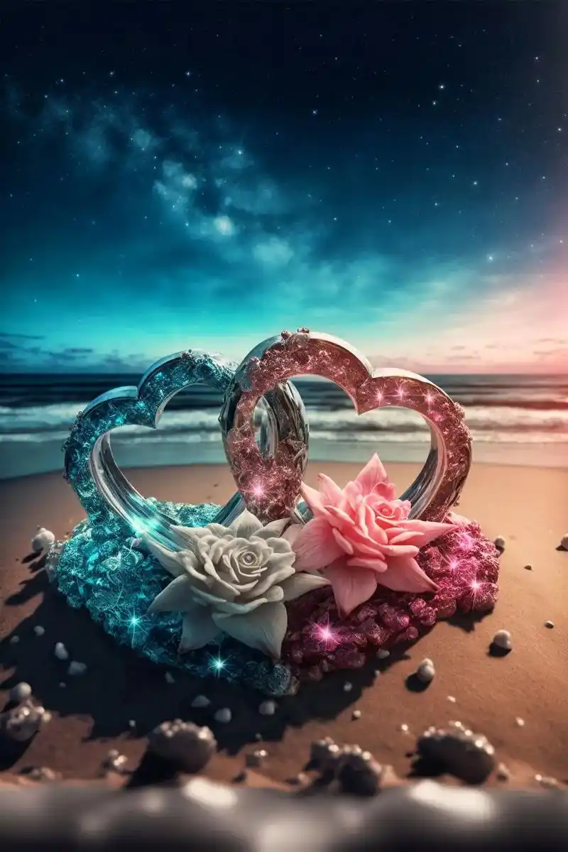 浪漫的玫瑰沙滩爱情的象征2023一切从新