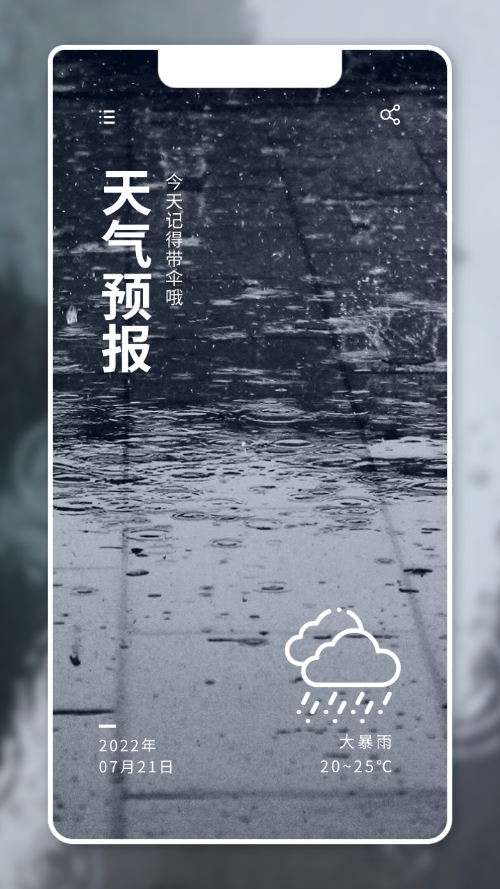 实景天气预报手机海报