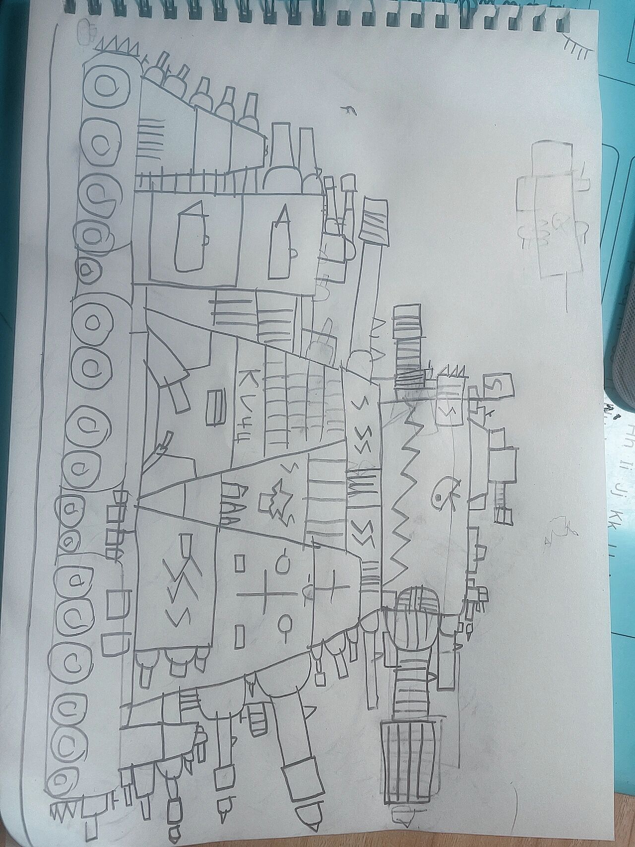 儿子画的主战坦克kv44