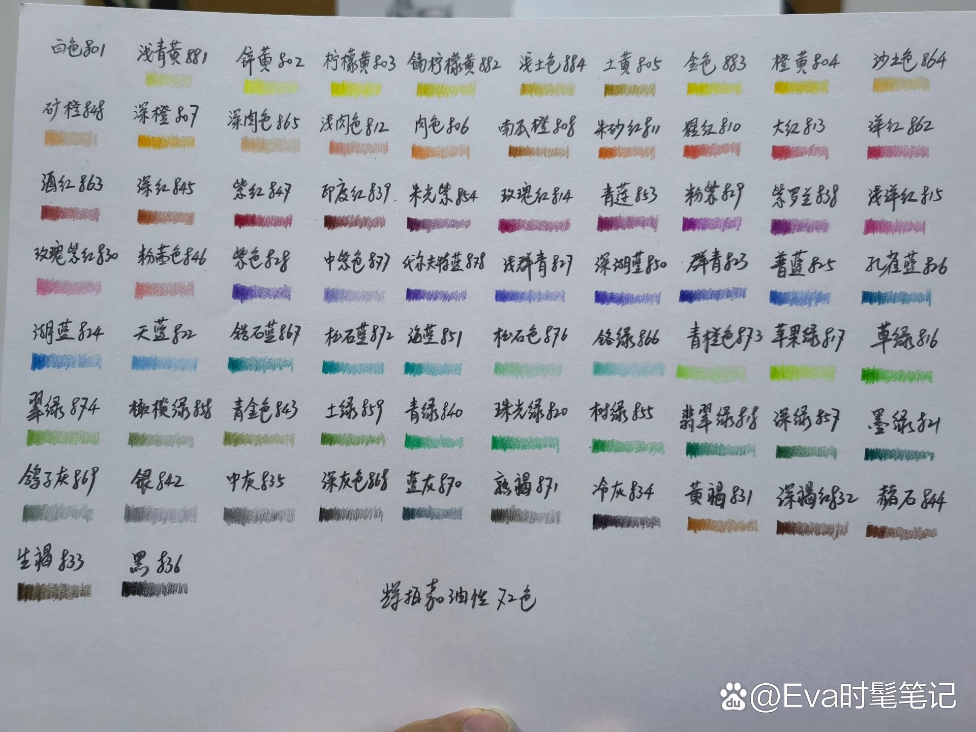 辉柏嘉72色油性色卡及名称 自己按相近色重新排了个序 希望能有帮助