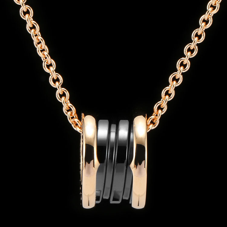bvlgari(宝格丽) #b.zero1系列18k金黑陶瓷项链