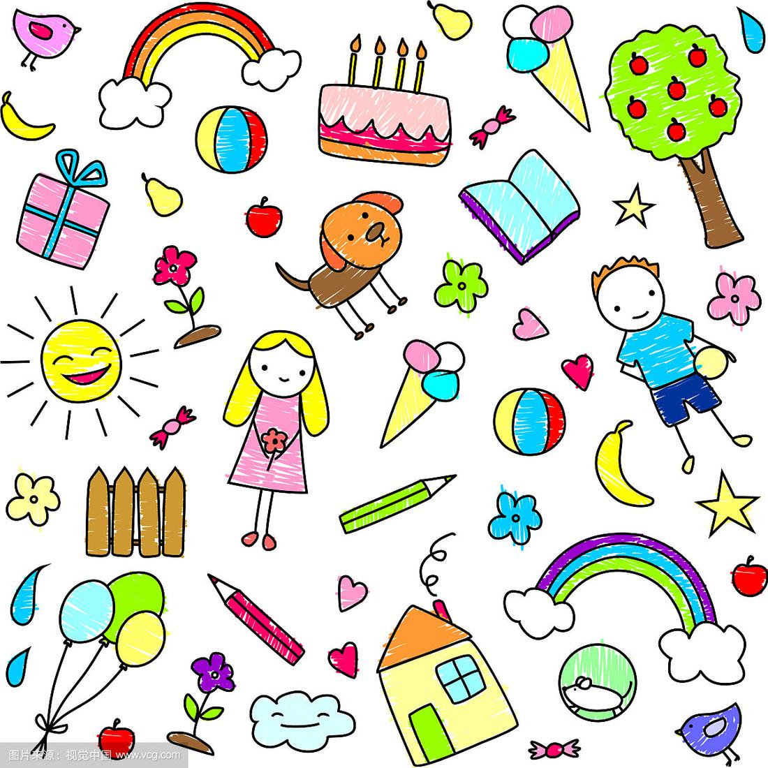 彩色儿童绘画图案
