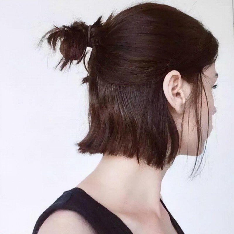 韩式短发发型扎法(短发这样扎简单好看)
