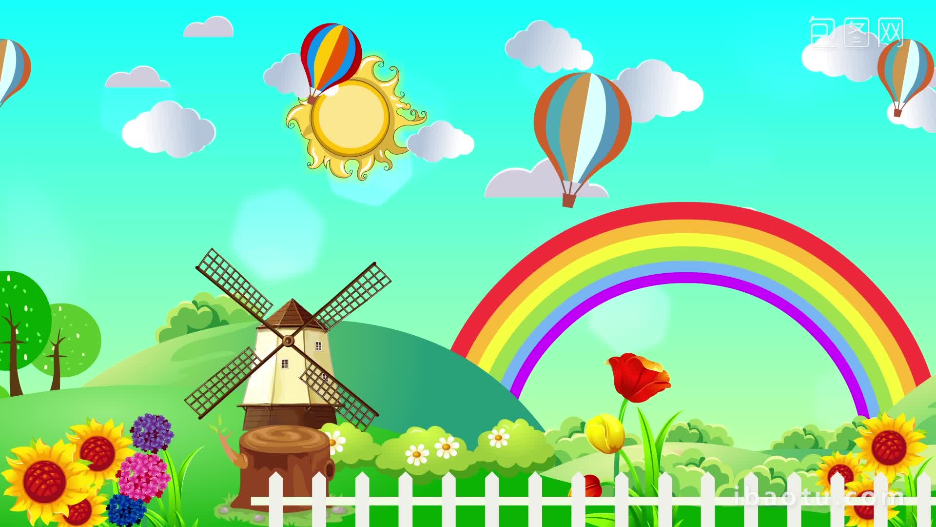 卡通田野草地背景