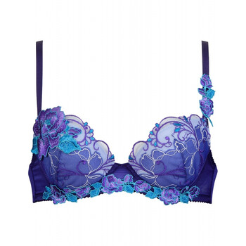 日本直邮 wacoal华歌尔 salute玫瑰花刺绣聚拢内衣文胸btj482 蓝色