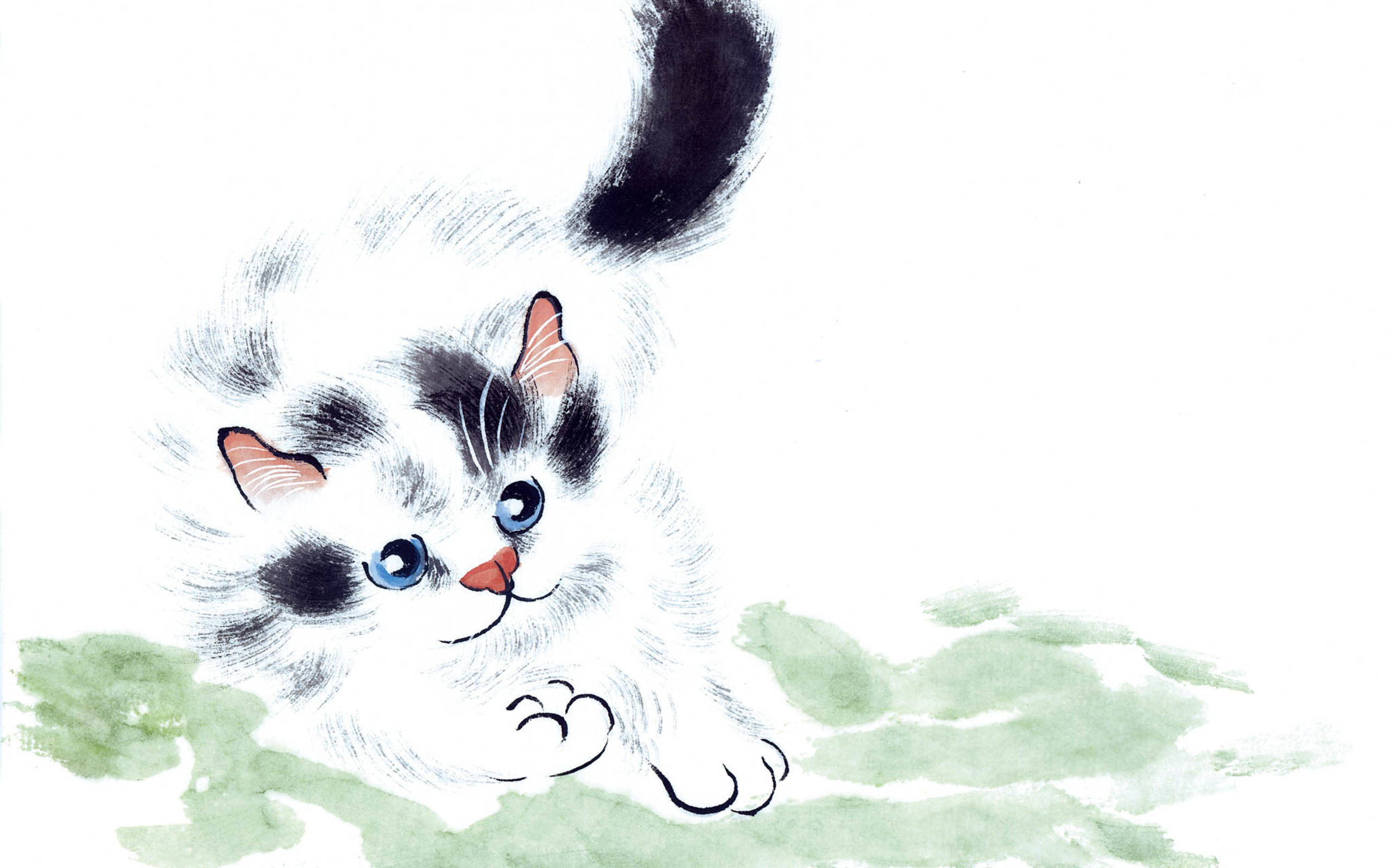 国画猫咪电脑桌面壁纸下载