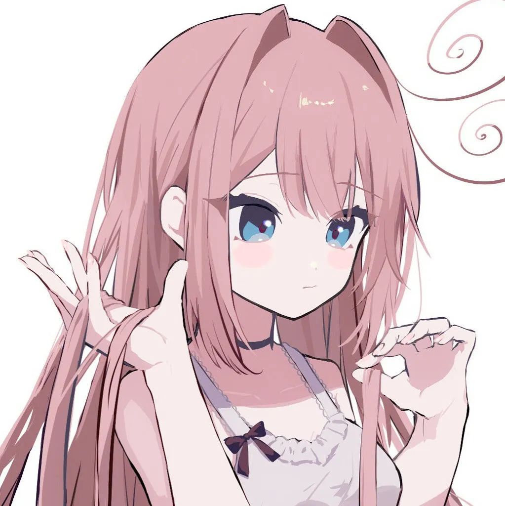 动漫女生头像好看到爆炸的粉毛头像