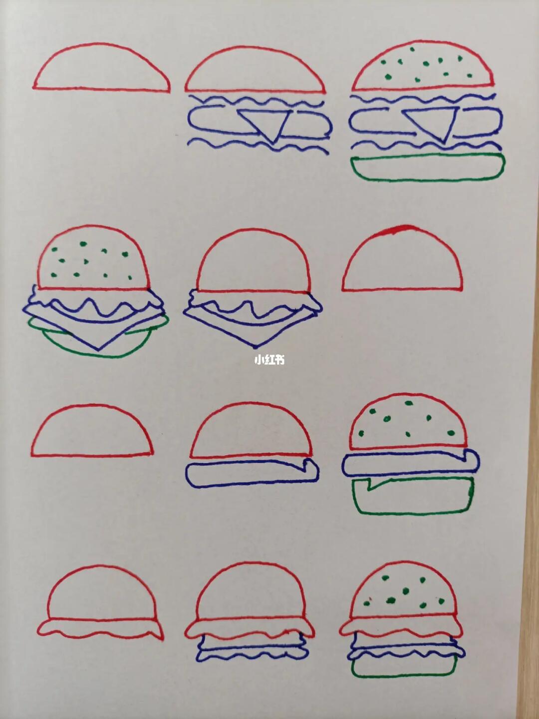 简笔画341汉堡