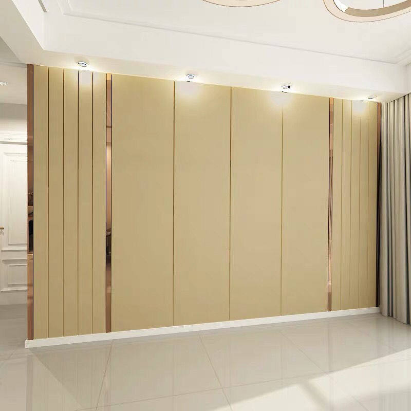 电视背景墙硬包轻奢风现代简约客厅沙发主卧室床头金属条装饰软包