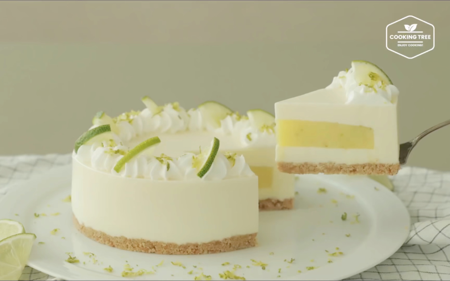 【中字】免烤青柠芝士蛋糕|cookingtree