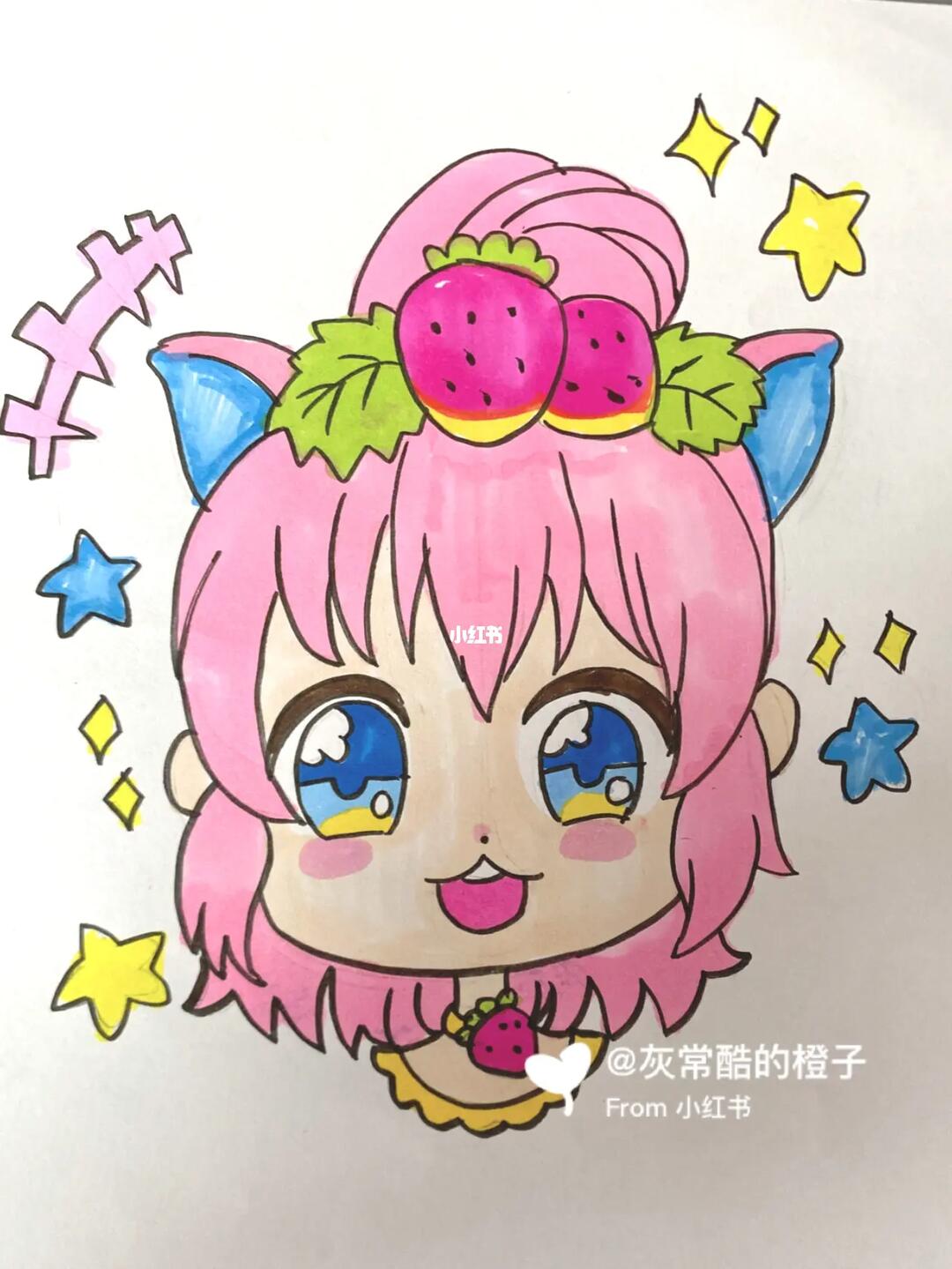 动漫人物头像儿童画