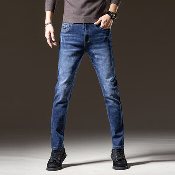 坠倾2023款牛仔裤男士春秋款修身小脚长裤子柔软高弹力休闲男裤9001