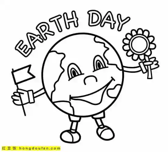 11张世界地球日主题涂色图片小朋友们手拉手和地球简笔画