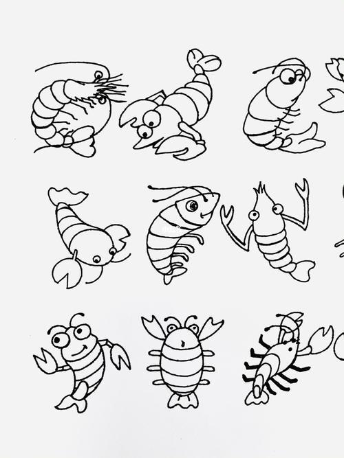 画法儿童画简笔画虾的图片简笔画虾怎么画简单简单的简笔画小虾皮皮虾