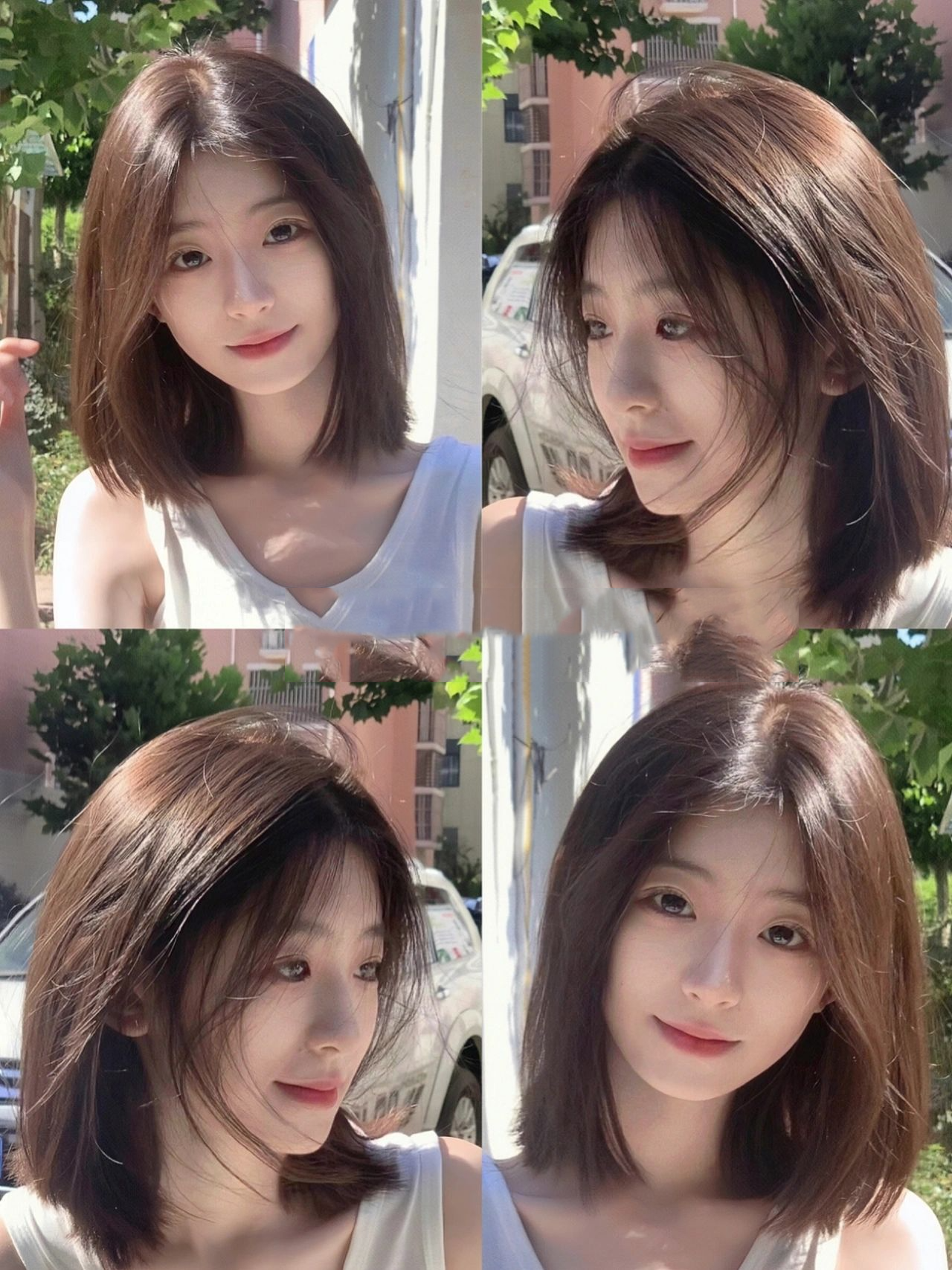 国字脸女生的锁骨发发型  ————94给大家推荐一款中短发锁骨发