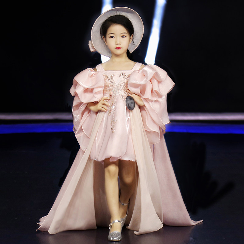 女童礼服公主2022新款气质儿童模特走秀拖尾儿童礼服