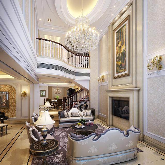 200万别墅装修,吊灯和吊顶都这么大气!温州上海花园350平欧式风