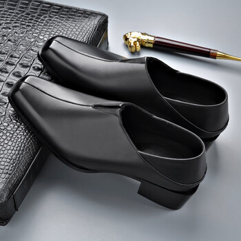 柯盾(kedun)皮鞋男真皮男士商务休闲正装高跟鞋尖头增高英伦青年新郎