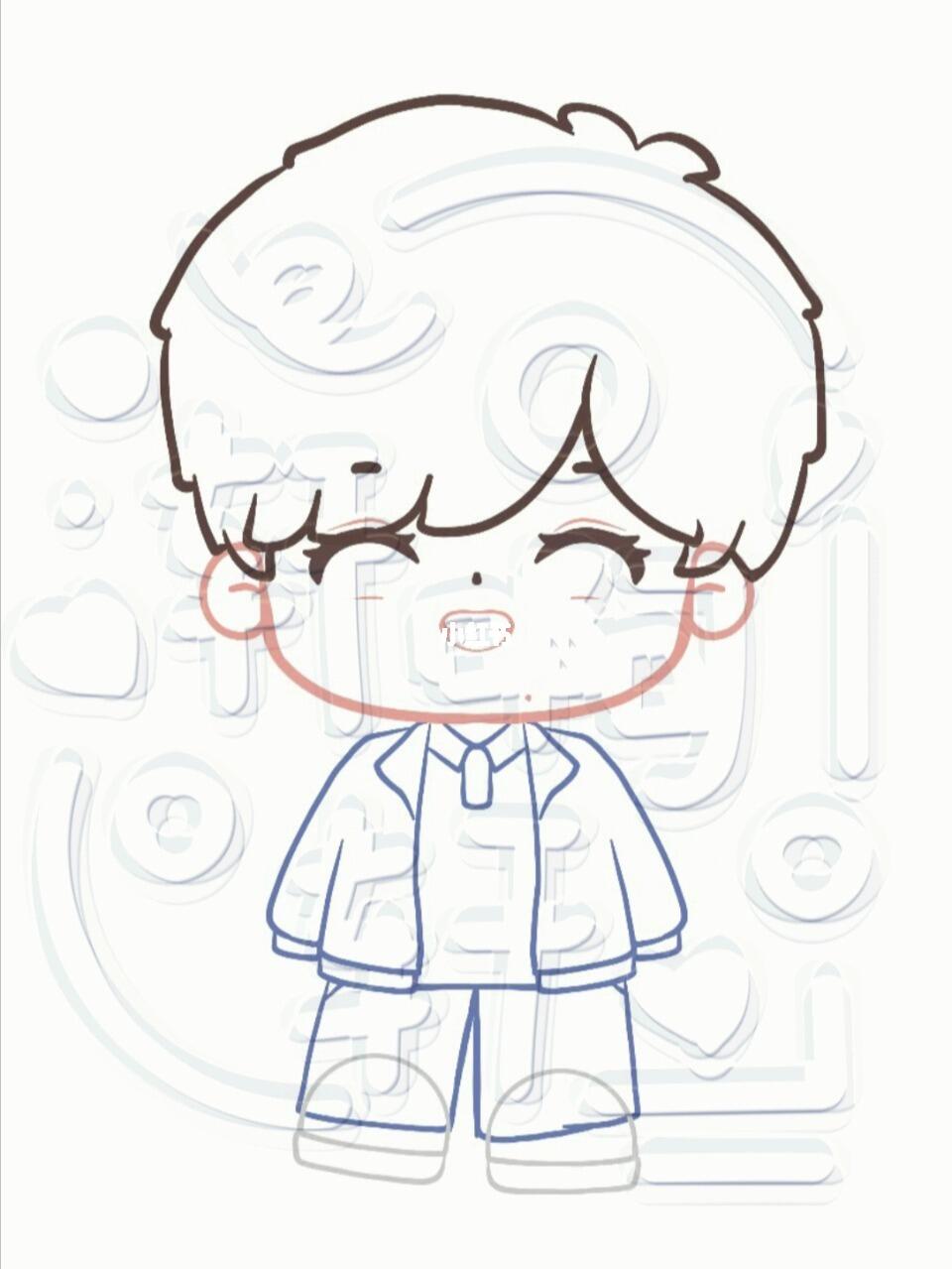 傻瓜  #宋亚轩校服 #q版 #绘画过程