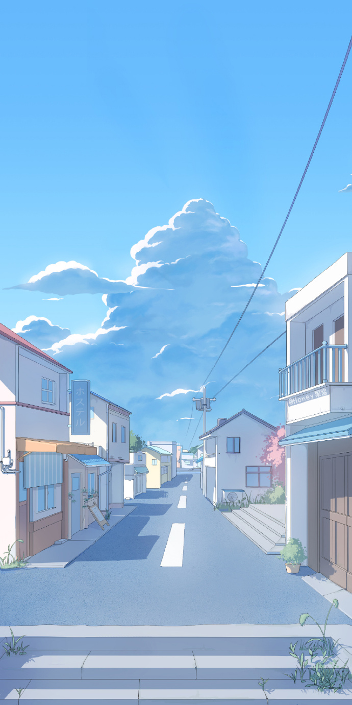 一组白天到夜晚的日系街景壁纸投稿:@honey果酱#唯美动漫风景壁纸