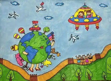 美丽家园我的家儿童绘画一等奖