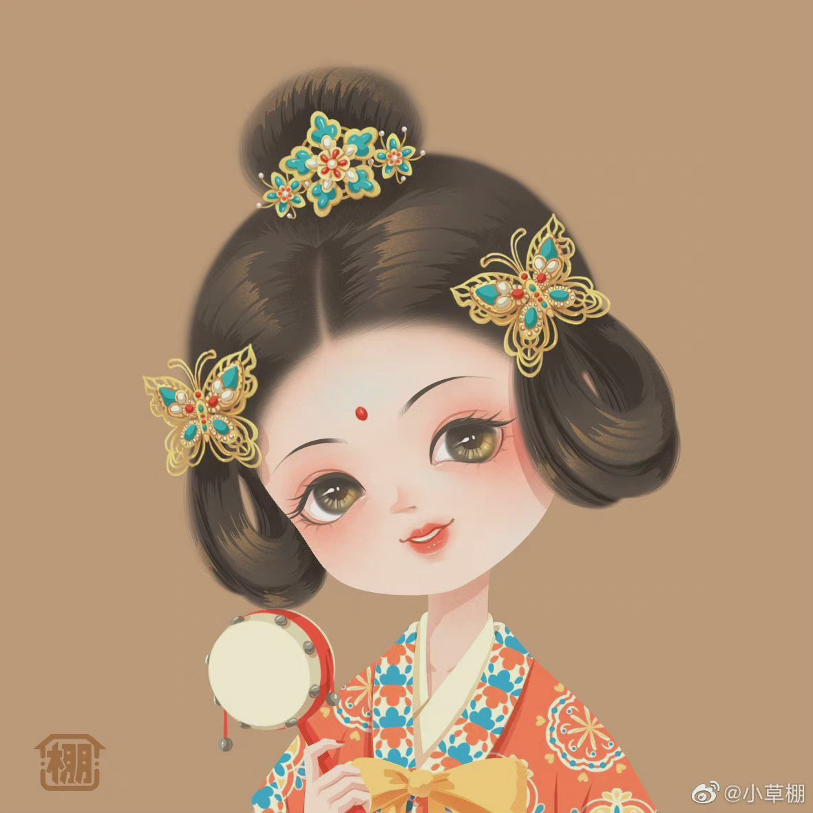 超可爱的唐朝女子头像