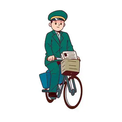 手绘卡通邮政日邮递员人物元素世界邮政日