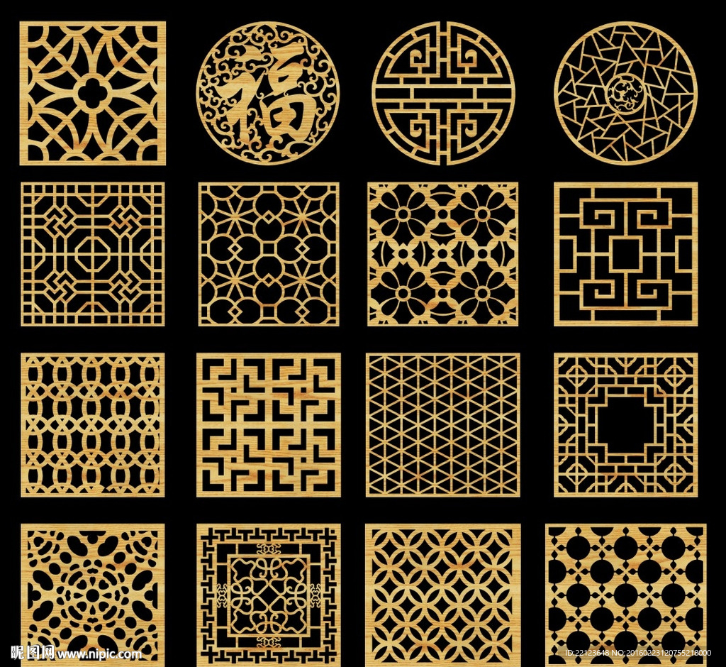 镂空雕花设计图__移门图案_底纹边框_设计图库_昵图网nipic.com