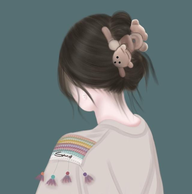 手绘背影头像女生唯美漂亮(手绘头像背影女唯美有气质)-天晟网