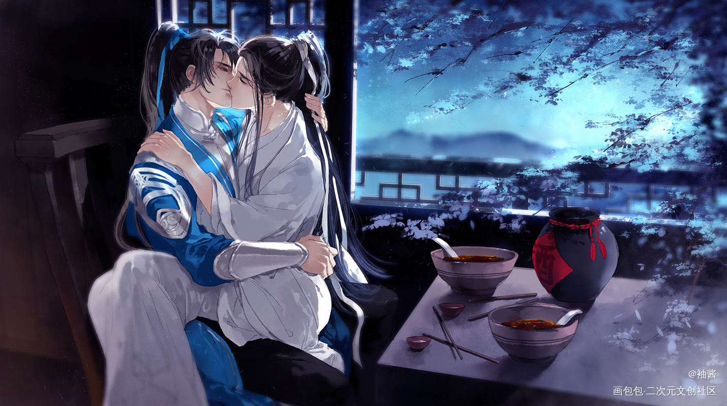 二哈和他的白猫师尊_二哈和他的白猫师尊楚晚宁墨燃同人绘画作品